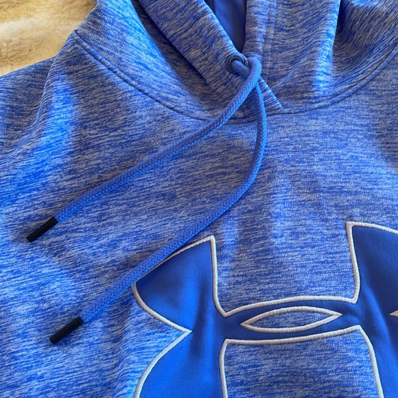 Under Armour Cold Gear Heathered Blue Hoodie - Size M - Picture 6 of 7